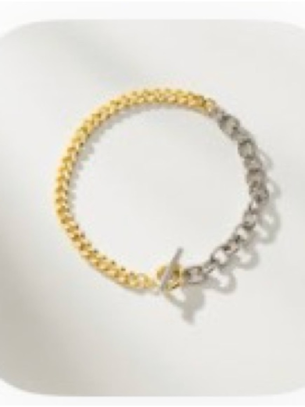 Two-Tone Gold and Silver Chain Bracelet